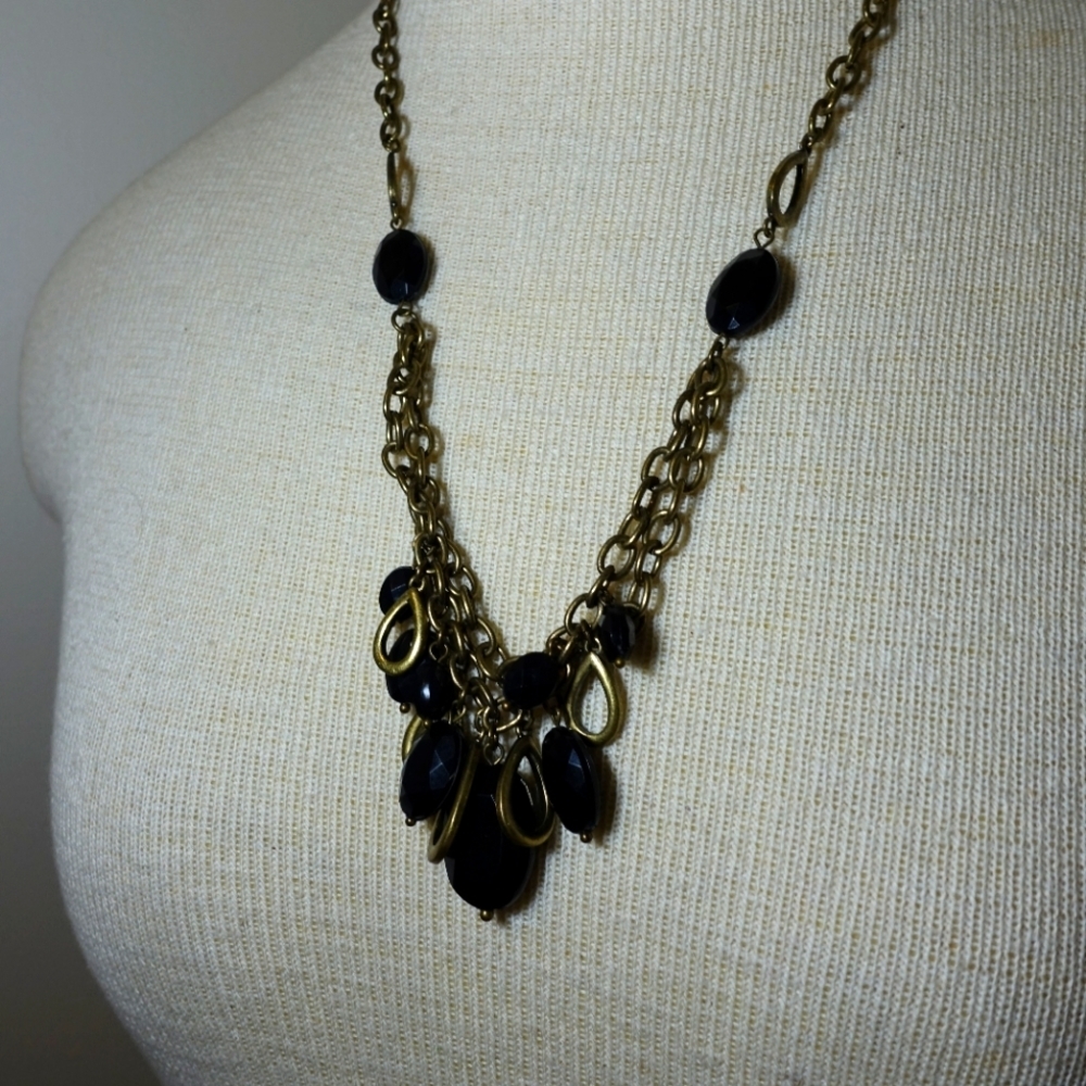 Vintage Necklace black charm